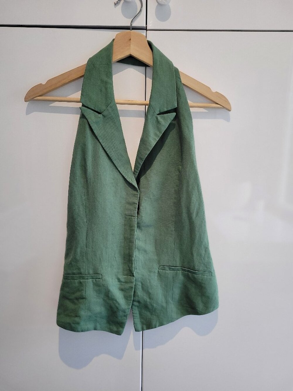 Zara Backless Cotton/Linen Blend Vest Size XS